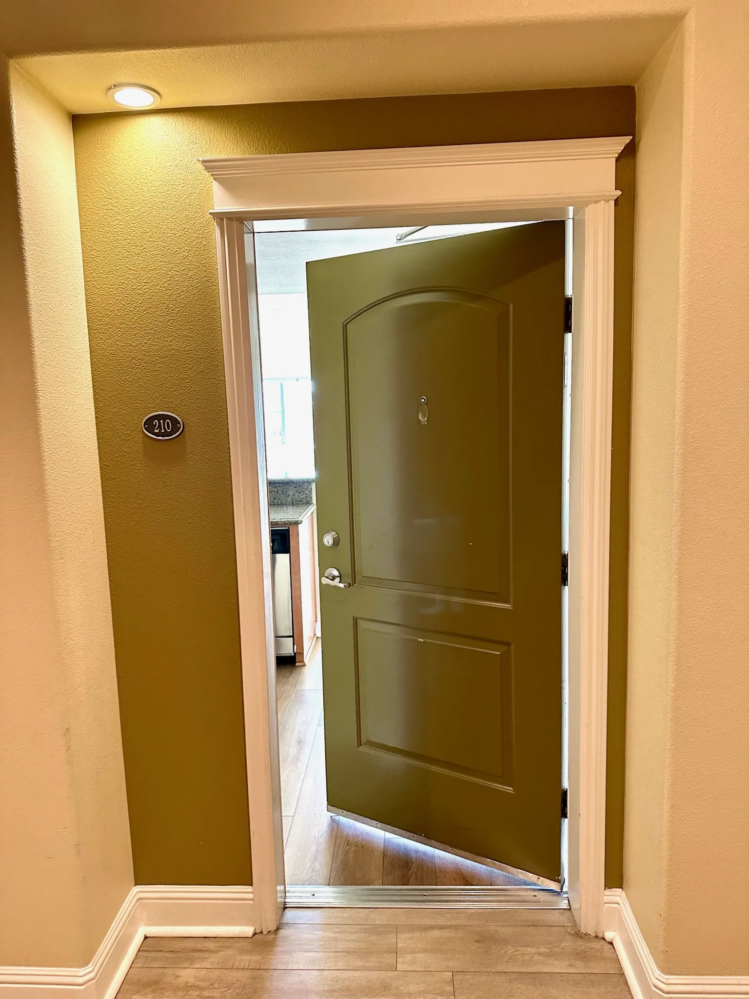 Unit door at Monterey Terrace Apartments downtown Gilroy